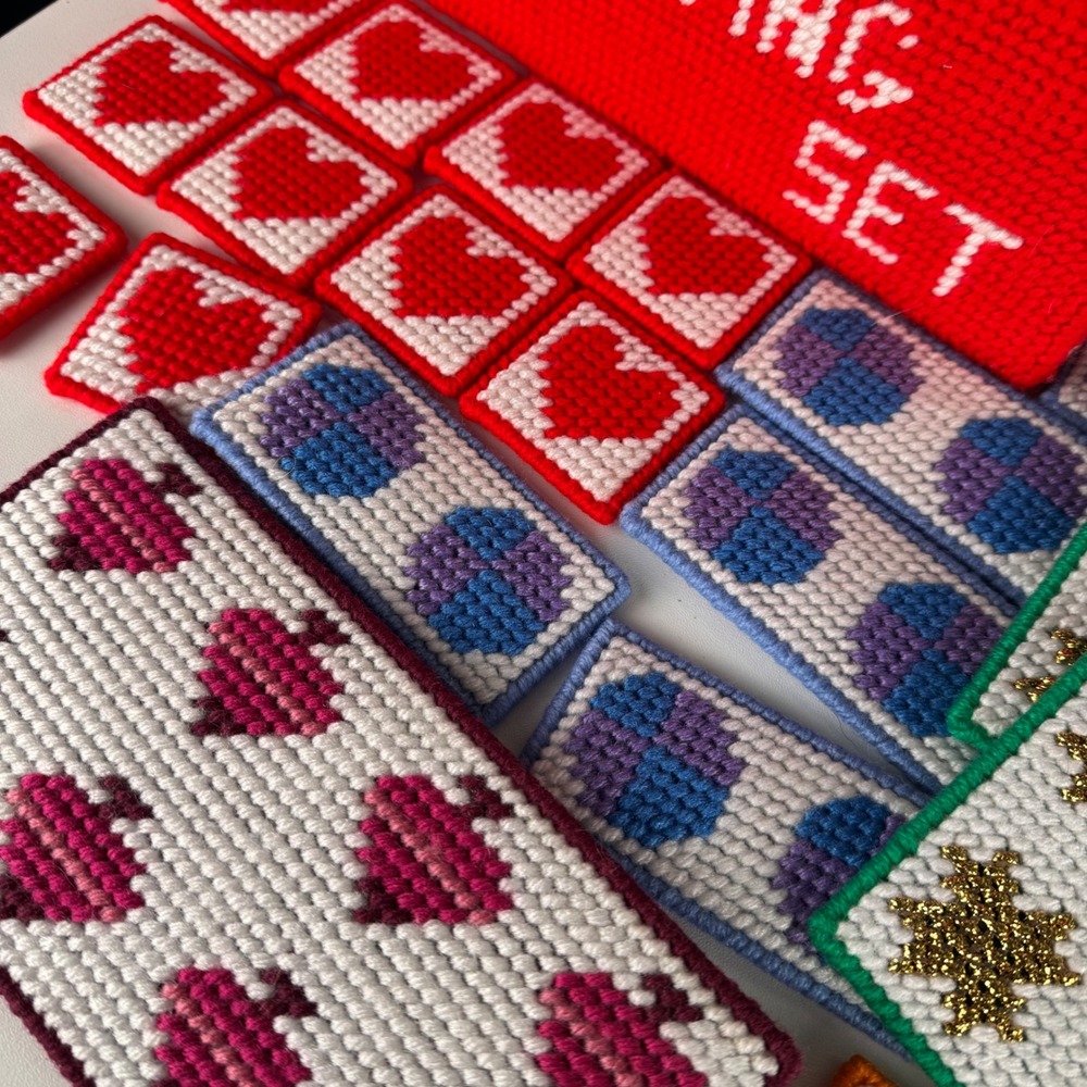 Vintage Needlepoint Counting Set Montessori Homeschool Numbers Toy Set F72Q - Picture 5 of 16
